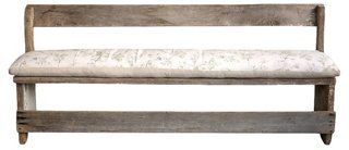 Rachel Ashwell Shabby Chic Couture Natural Wood Bench With Back