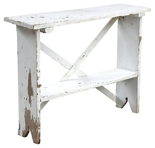 Rachel Ashwell Shabby Chic Couture White Tall Bench With Shelf