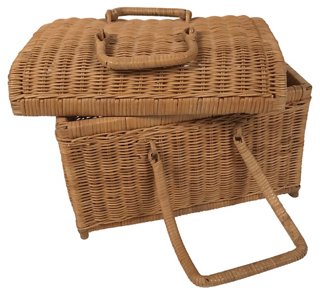 Tobe Reed Woven Wicker Rattan Picnic Basket One Kings Lane