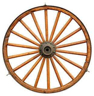 Antique Steel Oak Wagon Wheel Decorative Objects Decorative