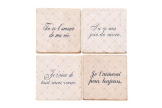 Interesting Things French Love Sayings Marble Coasters S 4 One Kings Lane