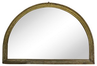 Melissa Levinson Antiques Large 19th C Gilt Wood Arched Mirror