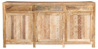 Rustic Carved Front Moorish Sideboard