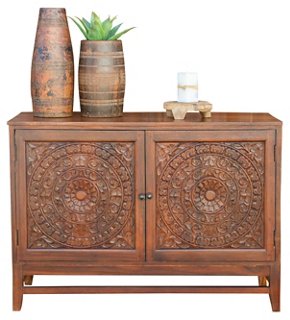 De Cor Mandala Lotus Carved Cabinet One Kings Lane