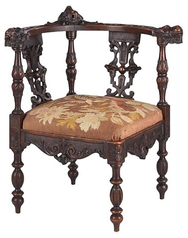 Negrel Antiques French Renaissance Revival Corner Chair One