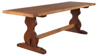 French Golden Oak Trestle Table 1940s Negrel Antiques Brands