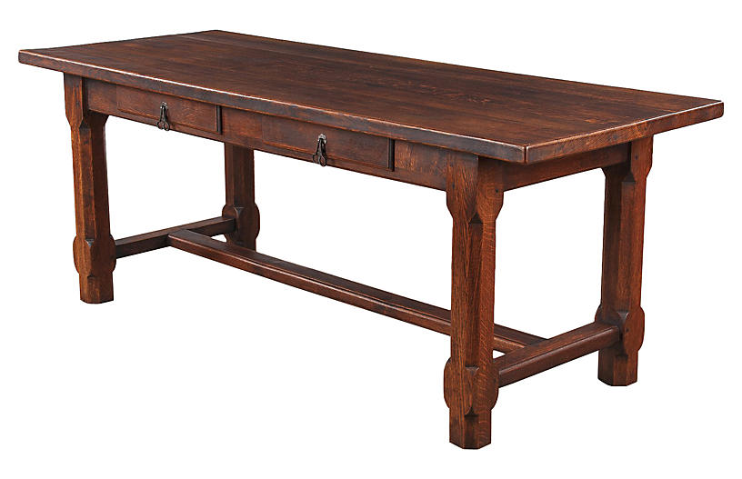 French Oak Farm Table Or Desk, Farm Table Desk