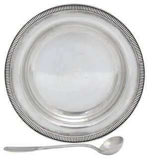 silver plate set for baby
