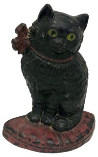 Rose Victoria 1920s Cast Iron Black Cat Doorstop One Kings Lane