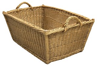 Rose Victoria 1960s French Wicker Laundry Basket One Kings Lane