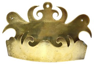 Antique English Brass Crown Wall Pocket Wall Accents