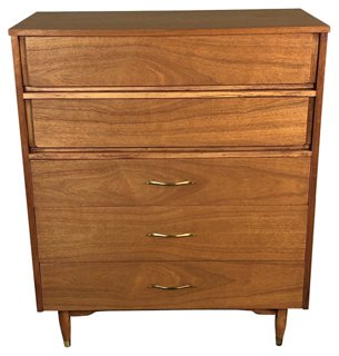 1960s Walnut Wood Dresser By Mainline 2 B Modern Top Vintage