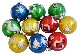 Mike Seratt Of The Prized Pig Glitter Christmas Ornaments W Box