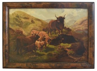 Mike Seratt Of The Prized Pig Scottish Highland Cattle Oil