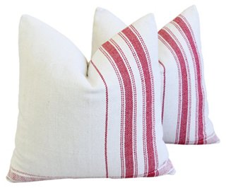 red stripe pillow