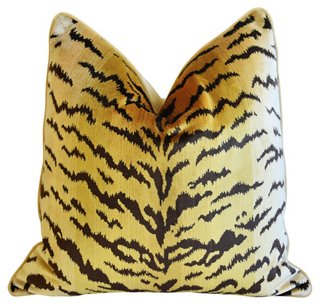 Mike Seratt Of The Prized Pig Scalamandre Le Tigre Tiger Silk Pillow One Kings Lane