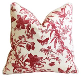 red toile pillows