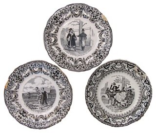 Chez Vous Antique Gien Transferware Plates S 3 One Kings Lane