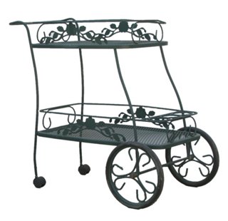 Chez Vous Woodward Style Iron Patio Bar Cart Chez Vous Green