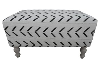 Black Upholstered Ottoman One Kings Lane