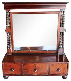 Antique Shaving Mirror With Drawer