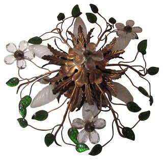 Cristol Large Triple Flush Mount Brass White Visual Comfort