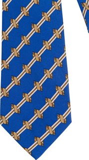 Vintage Lux - Hermès Blue & Gold Silk Print Tie | One Kings Lane