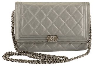 chanel boy bag silver chain