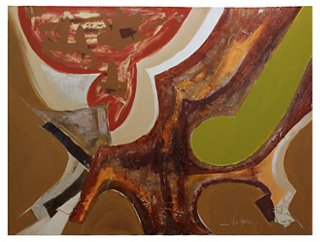 Midcentury Abstract Painting Vintage Bella Top Vintage Dealers