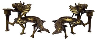 Cannery Row Home Brass Dragon Candlesticks, Pair One Kings Lane