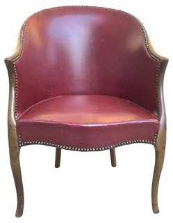 Vermilion Designs Antique Red Leather Armchair One Kings Lane