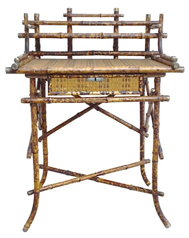 Vermilion Designs Antique Bamboo Cane Writing Desk One Kings