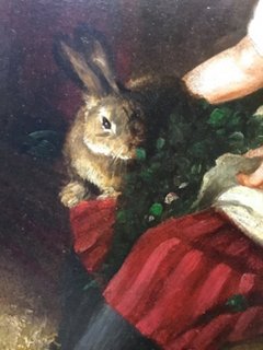 Vermilion Designs - Antique Child & Rabbit Portrait | One Kings Lane