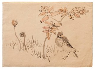 Mira Parker Design Antiques Meiji Era Japanese Watercolor Of
