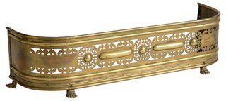 Janney S Collection 19th C Pierced Brass Fireplace Fender One