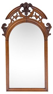 Janney S Collection Antique Arched Mirror W Carved Pediment