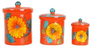 Asst Of 3 Italian Kitchen Canisters Canisters Food Storage