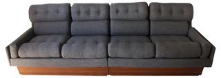 Eat Drink Home Danish Modern Teak Gray Tweed Couch One Kings Lane