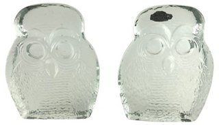 Eat Drink Home Blenko Clear Glass Owl Bookends One Kings Lane Blenko owl bookends pair glass 1970s mid century modern kids decor for bedroom nursery woodland midcenturyfla.