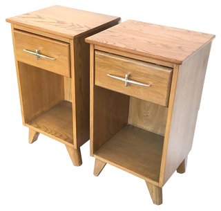 Eat Drink Home 1940s Mid Century Modern Oak Nightstands One Kings Lane